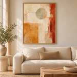 ochre-reverie — framed room styling illustration; digital artwork only, frame and furnishings excluded