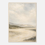 Soft Amber Horizon neutral landscape framed wall art with soft curves — product image 22