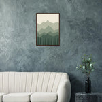 Mistbound Mountains sage green mountain and forest framed landscape art — product image 18