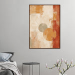 Amber Stillness textured abstract framed wall art in ochre sage and terracotta on ivory — image 21