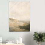Earthtone Horizon soft neutral landscape artwork on glossy acrylic — product view 9