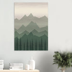 Forest Twilight deep green forest landscape artwork on brushed aluminium — product view 9