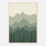Mistbound Mountains sage green mountain and forest framed landscape art — product image 22
