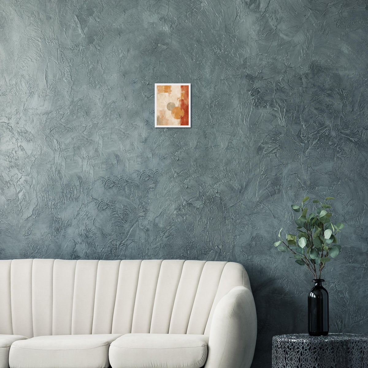 Amber Stillness textured abstract framed wall art in ochre sage and terracotta on ivory — image 10