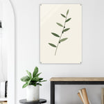 Olive Branch minimalist botanical art in green and charcoal on glossy acrylic — product view 13