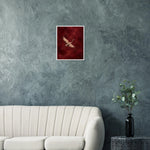 Crimson Crane burgundy bird framed wall art with a flying crane — product image 5